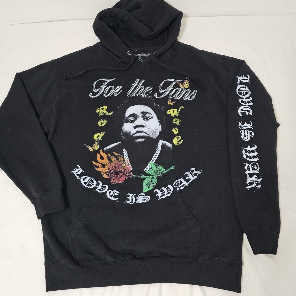 Rod Wave “For The Fans Love Is War” Tour Hoodie Black XL 2023 Concert Merch Pull